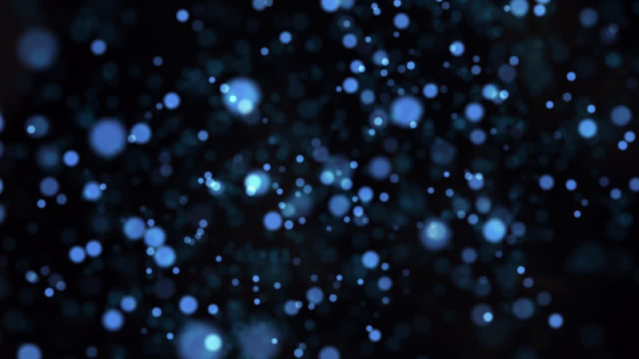 Blue Bokeh Particle Spheres Background