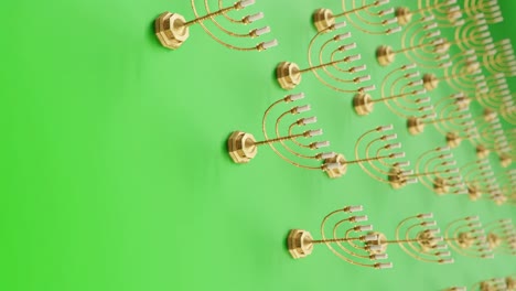 golden menorahs on a vibrant blue background vertical