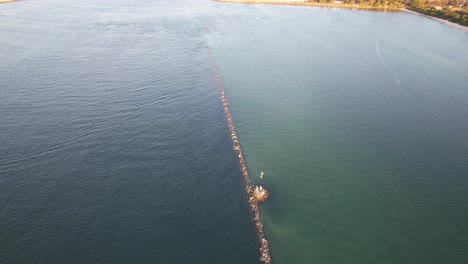 breakwall in clarence river with river mouth revealed