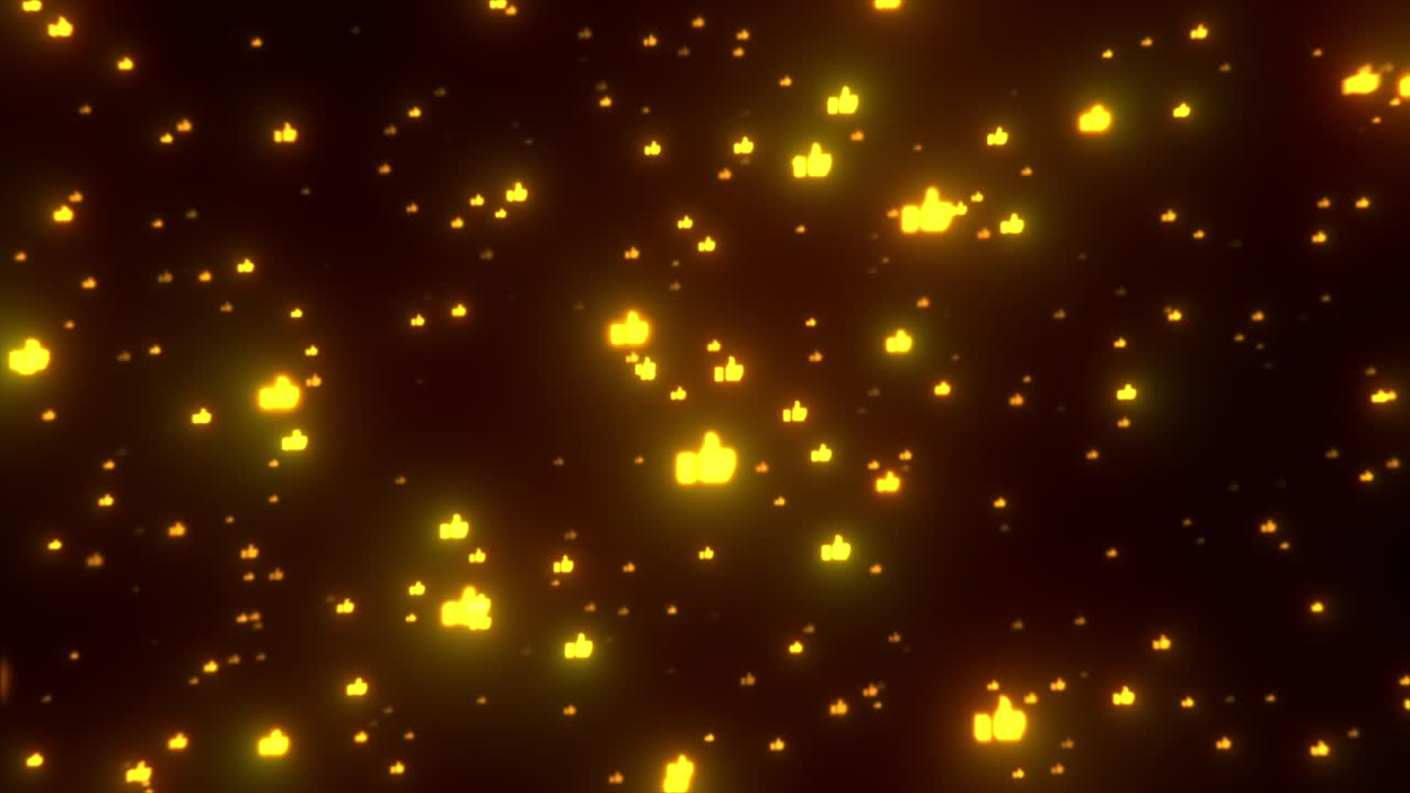 많은 엄지손가락의 애니메이션을 balck 배경에 같은 아이콘으로