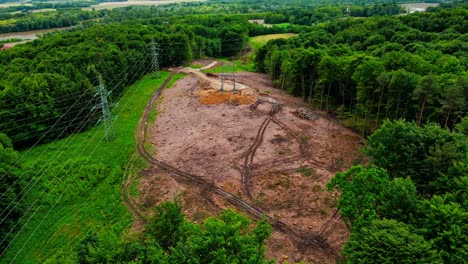 aerial 4k drone footage of environmental reality: rapid deforestation by human hands