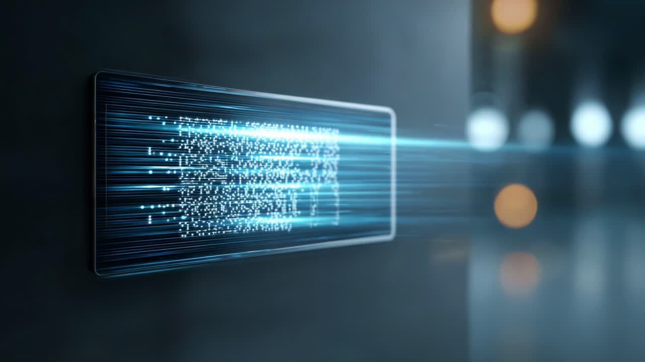 Dynamic Data Stream Visualization with Energetic Light Patterns and Digital Effects for Modern Technology and Futuristic Interfaces