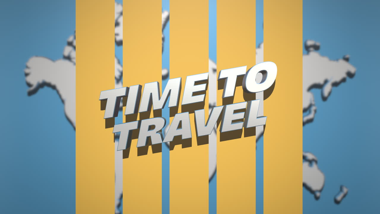 비행 비행기와 세계지도로 여행하는 시간