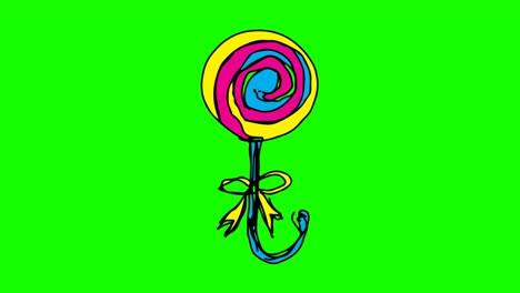 niños dibujando un fondo verde con el tema de los dulces
