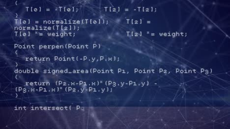animazione di reti di connessioni e elaborazione dei dati su sfondo nero