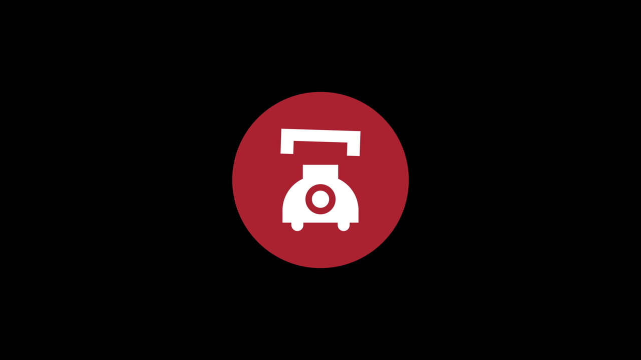 Animated Telephone Icon with Receiver Lifting and Dropping