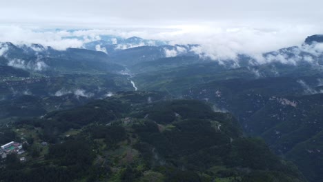 Clouds,-rivers,-villages-in-mountainous-areas-after-rain