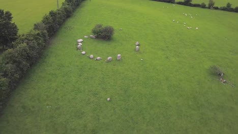 piper's stone circle point of view aerial shot