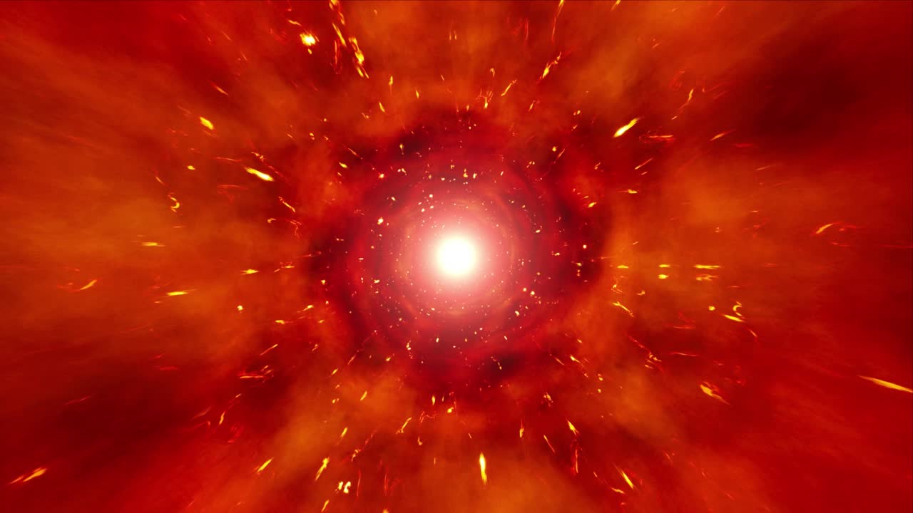 bucle de túnel de energía roja ardiente