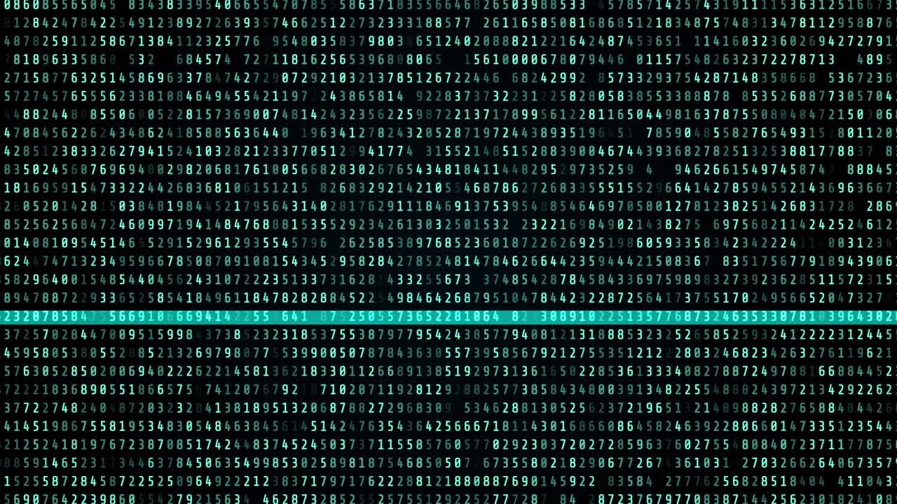 Digital Number Technology 4K Motion Computing Running Developer Program Code Motion Background.