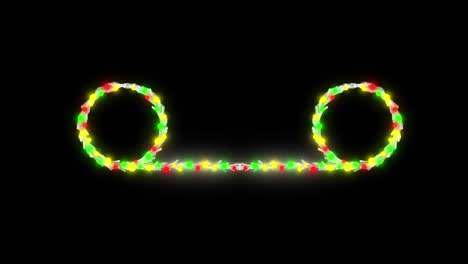 Christmas-neon-wreath-garland-design-element-Seamless-loop-animation-transparent-background-with-alpha-channel