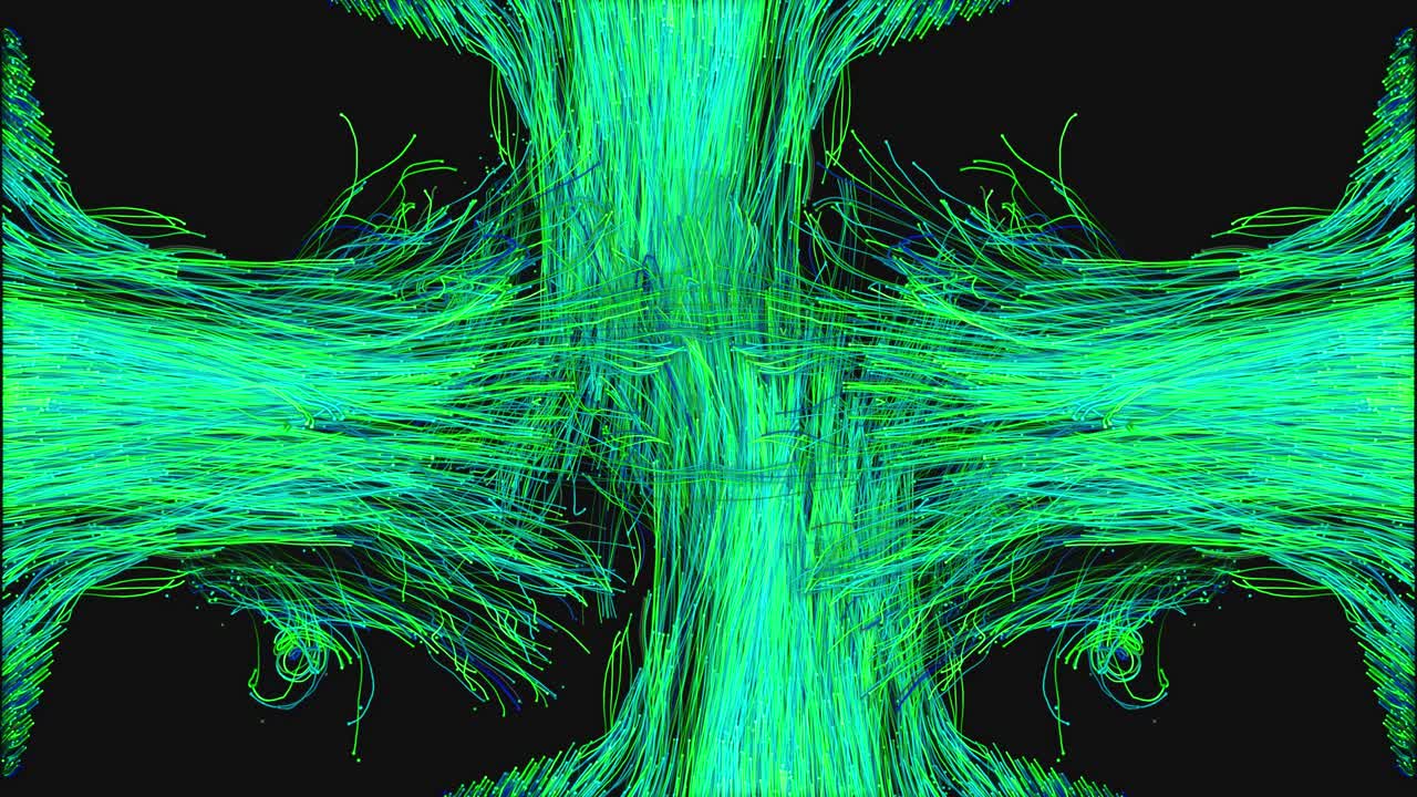 interacción de las partículas de luz de neón fondo mágico - animación