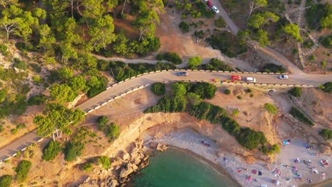 tropical balearic landmarks, s'illot beach, tourist journeys, aerial