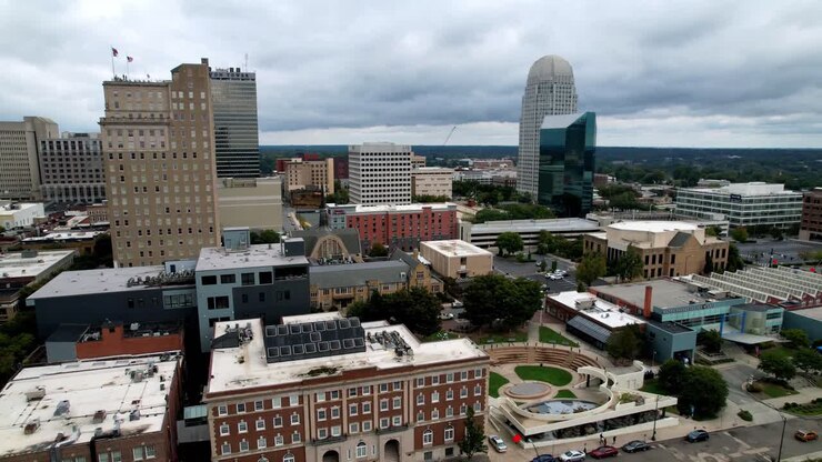 orbita aerea winston salem nc, skyline della carolina del nord
