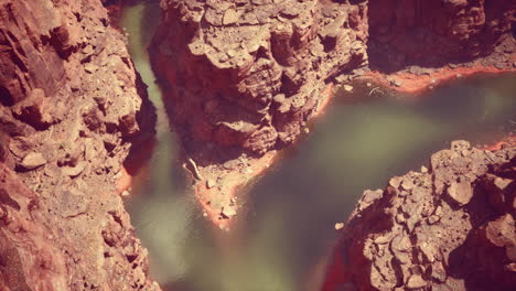 aerial view of a canyon river