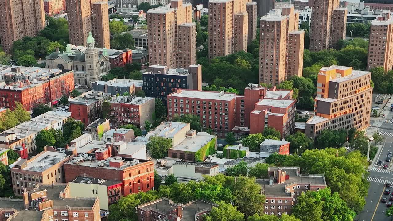 View of residential buildings in New York seen from above during daytime