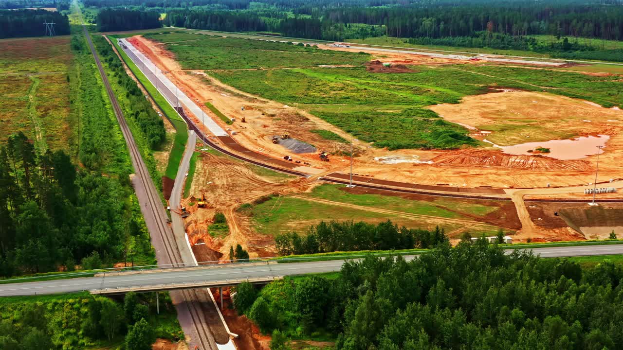 Railway branch construction connecting to industrial zone in Valmiera, Latvia