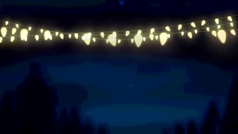 animation of glowing fairy lights over black background