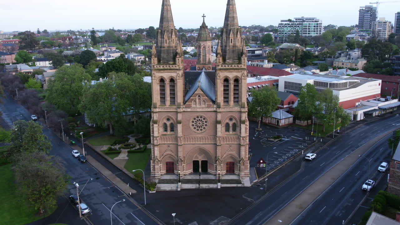 Aerial View of a Grand Cathedral in a City