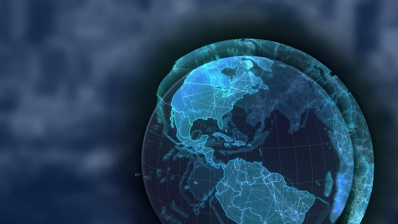 Animation of globe over blurred background