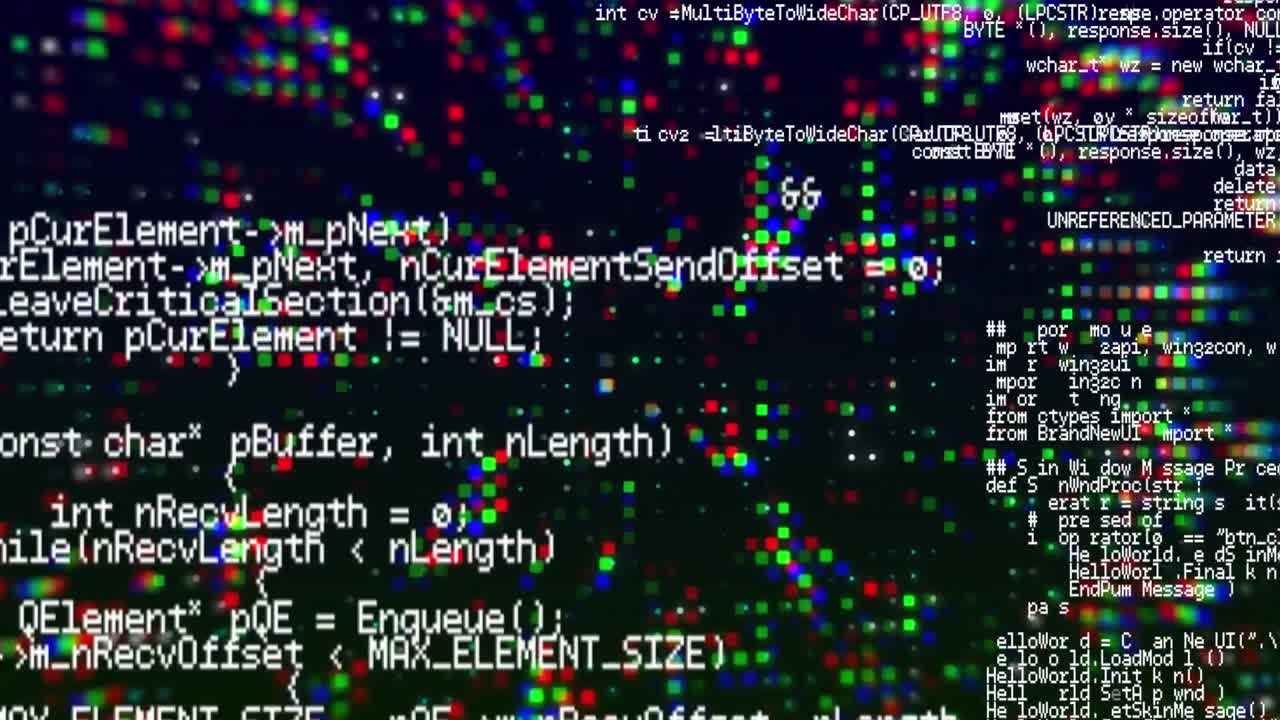 Animation of glowing spots and data processing