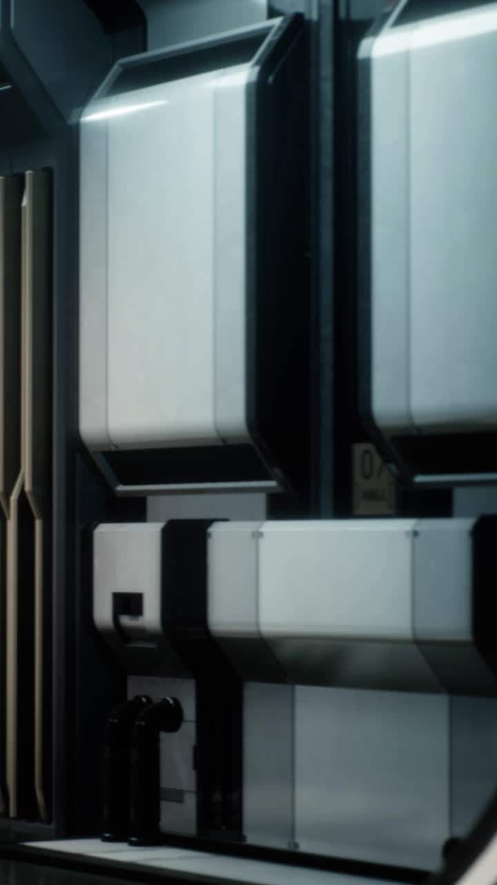 renderización en 3d de un corredor de naves espaciales de ciencia ficción realista