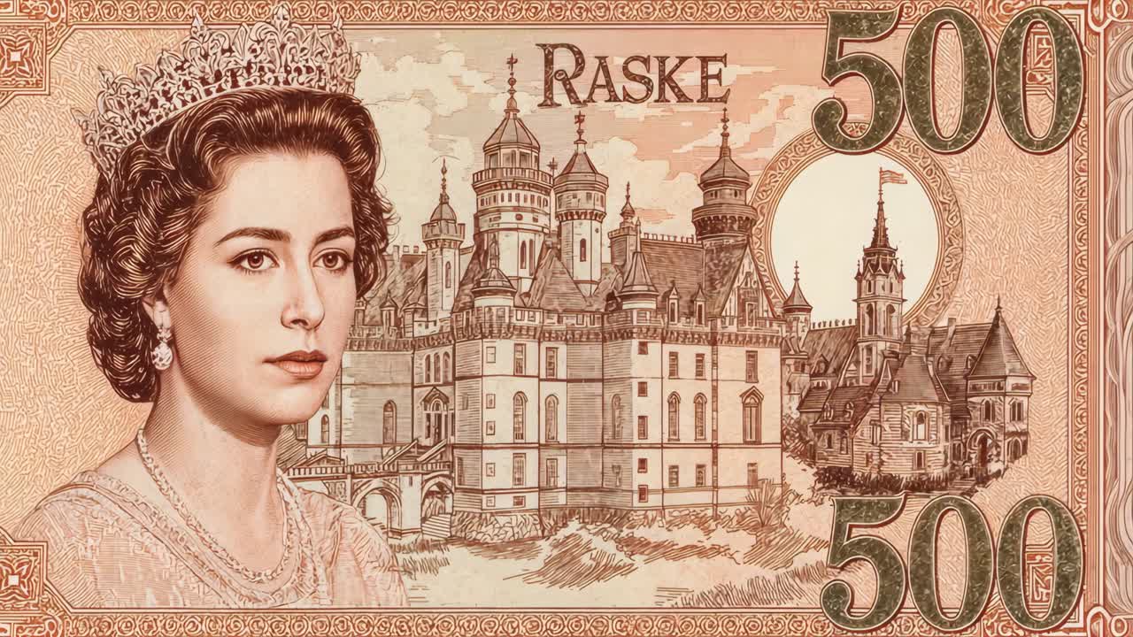 Money featuring Queen Elizabeth and a castle