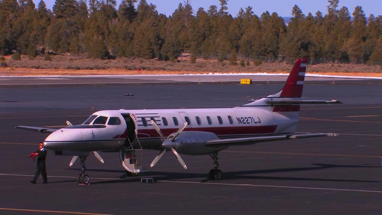 группа пассажиров поднимается на борт частного самолета