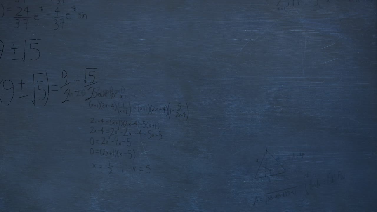 animación del procesamiento de datos matemáticos sobre un fondo azul