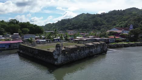 portobelo port,  colon panama caribbean sea, drone footage