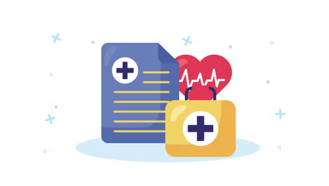 medical records and first aid kit