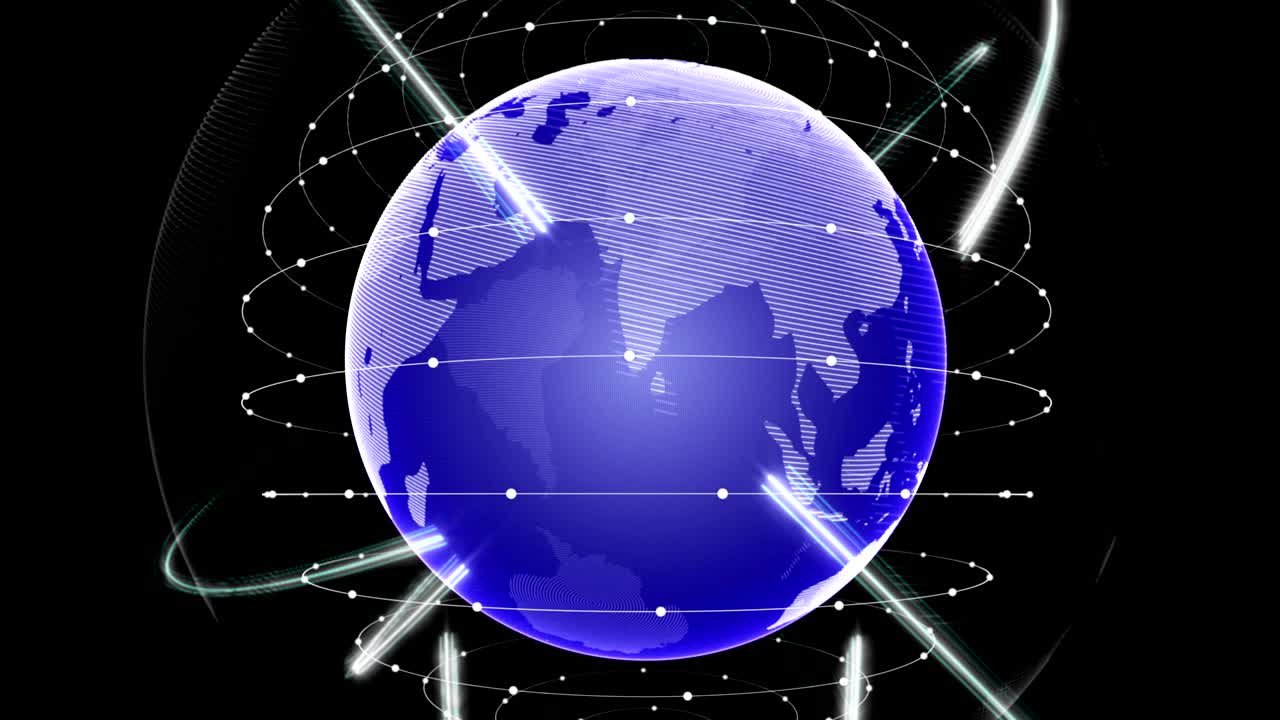 지구, 연결 네트워크 개념 애니메이션, 알파 매트, 렌더링, 배경, 루프