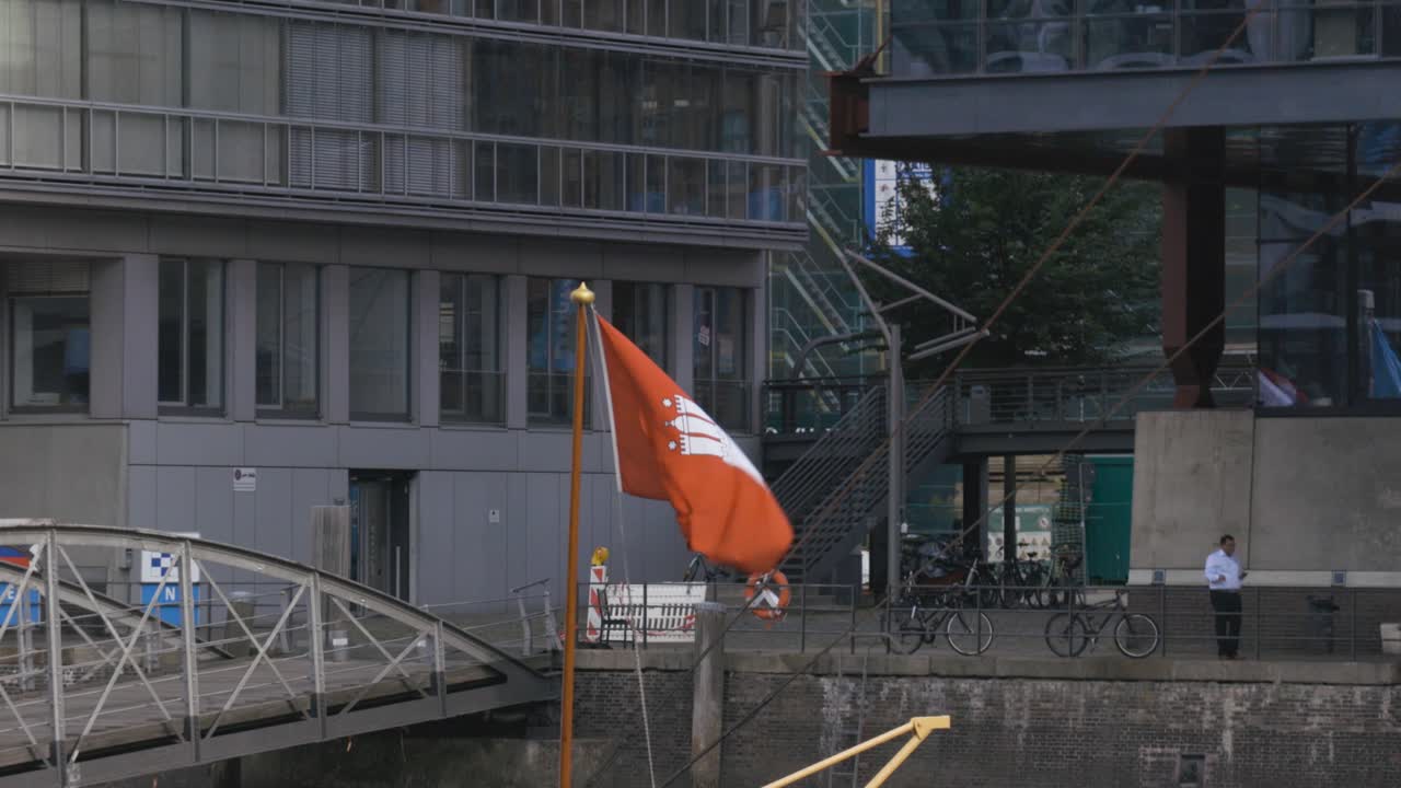 A nice quite morning in the Hamburg Hafen, Hamburger Hafen, Hafen City in Germany. Port of Hamburg