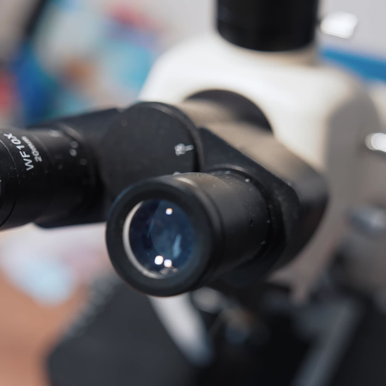 Laboratory Scientific Research Microscope. Scientific microscope data analysis in the laboratory