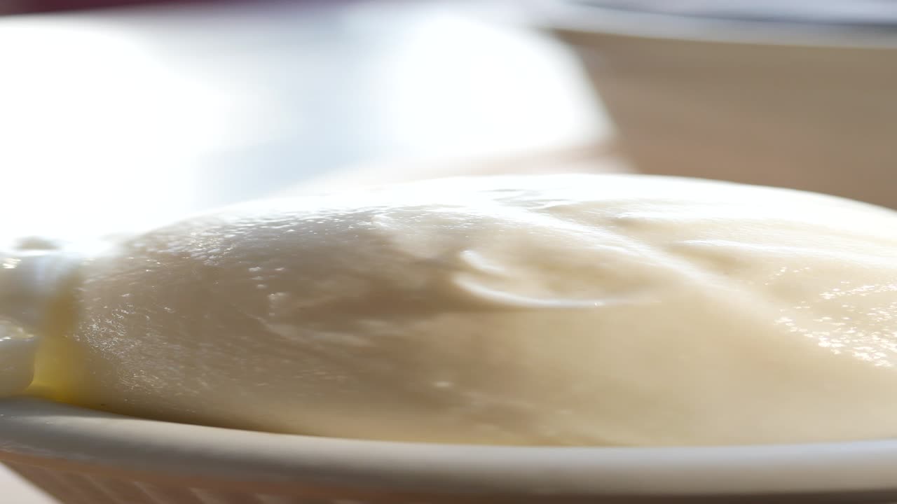 바닐라 아이스크림 한 어리 가까이