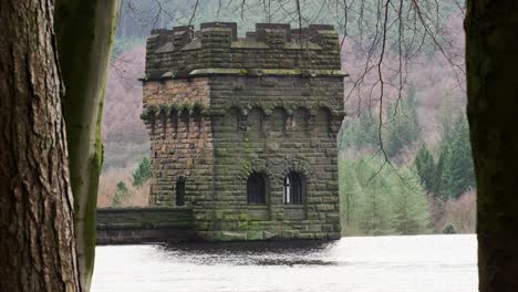 views of the famous howden and derwent stone build dams, used in the filming of the movie dam busters