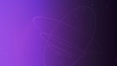 círculos espirales abstractos de neón púrpura en el espacio con brillos de mosca