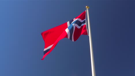 norwegian flag in the wind
