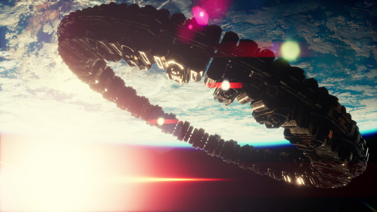 nave espacial alienígena no identificada volando cerca de la tierra elementos proporcionados por la nasa