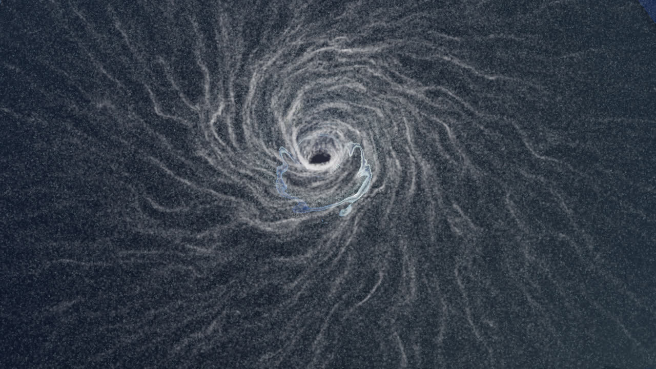 Water vortex spinning center on alpha channel