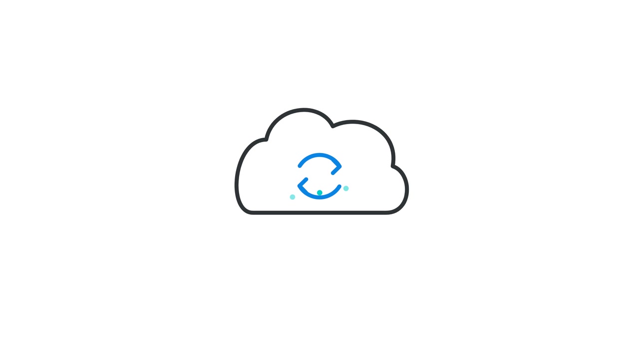 Animated Cloud Icon with Rotating Sync Symbol