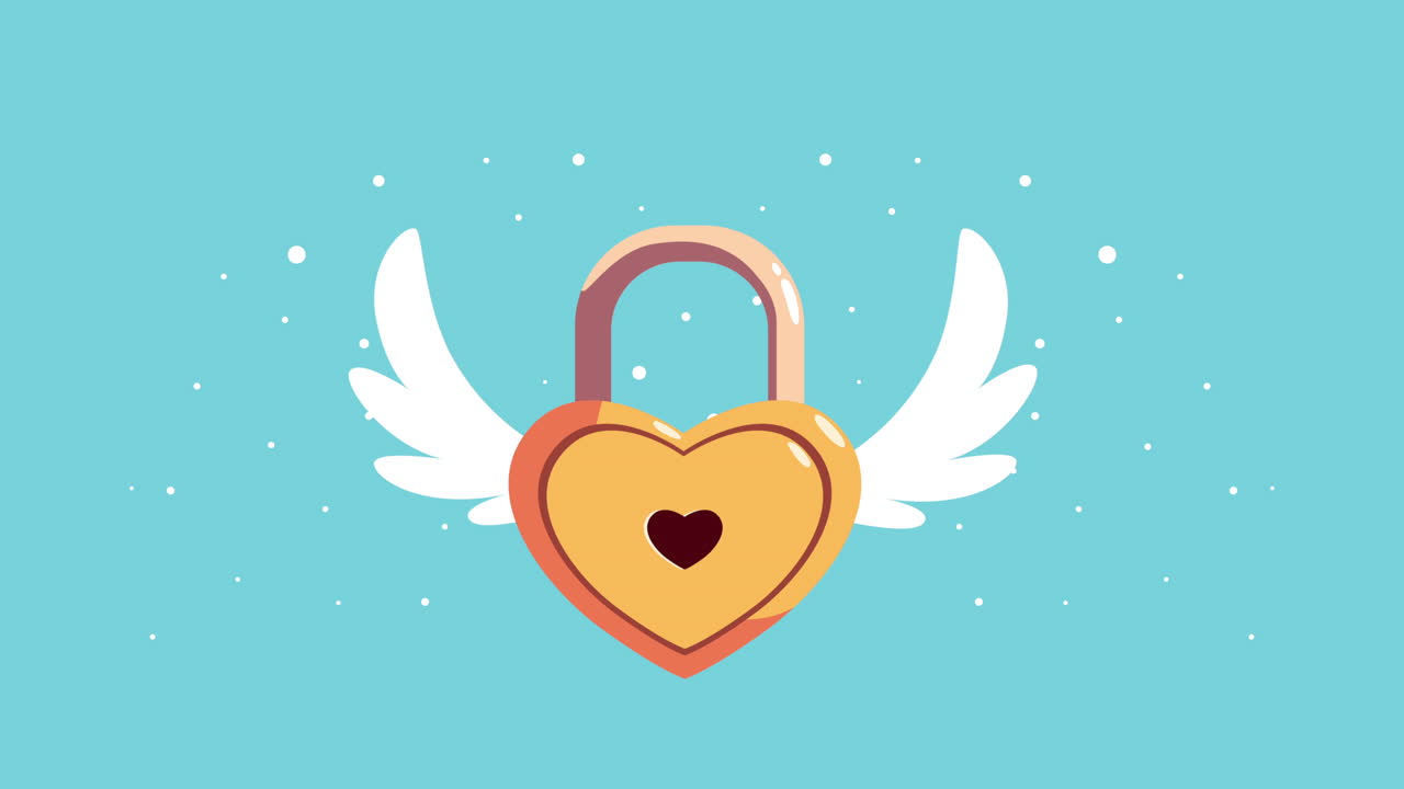 행복한 발렌타인 데이 카드와 마음의 락이 날고 있습니다.