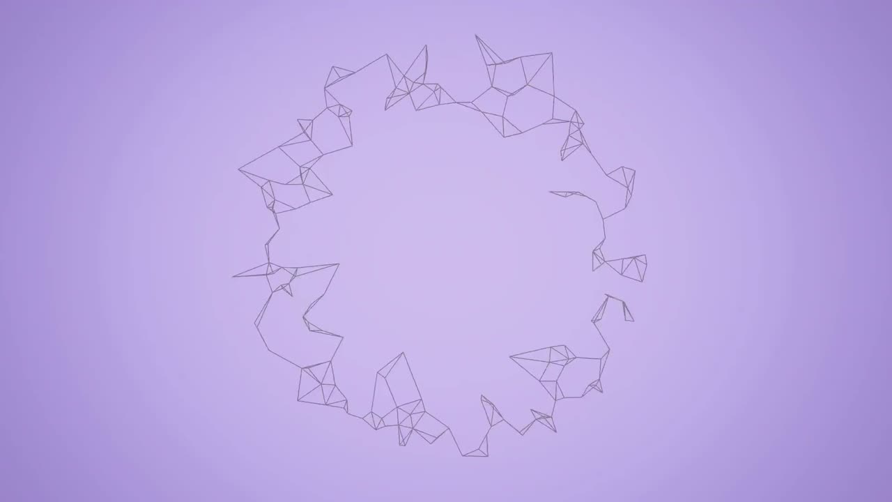 анимация круговых сетевых соединений, вращающихся на фиолетовом фоне