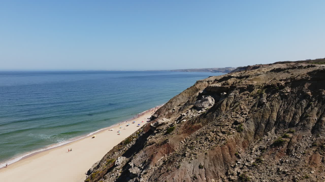 Coastal Beach Scene with People