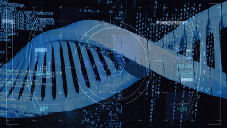 animation of dna strand over data processing