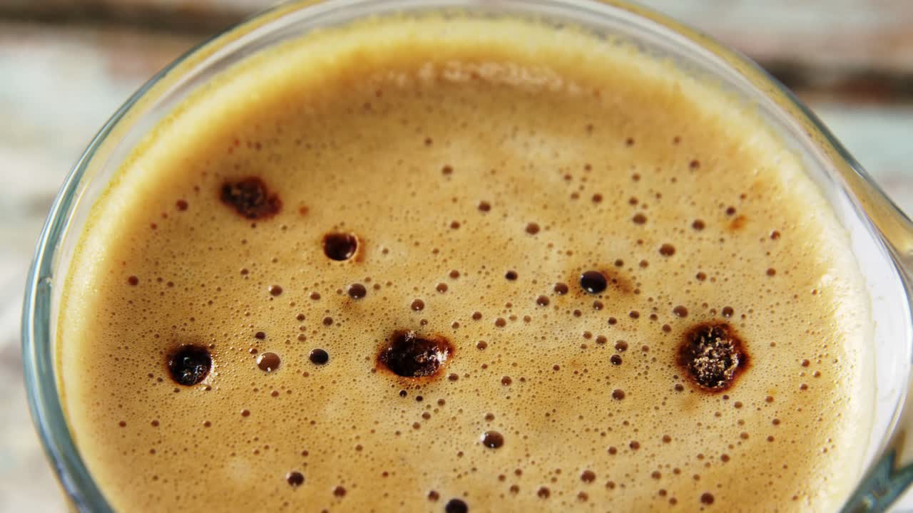 Froth in coffee cup
