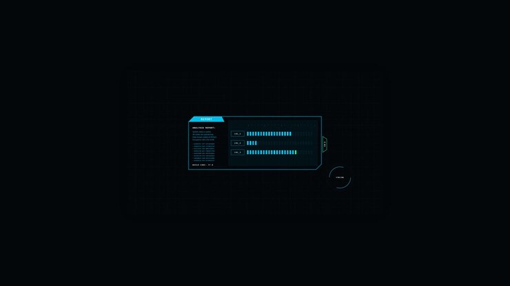 Futuristic Digital Interface Displaying Data Analysis Progress