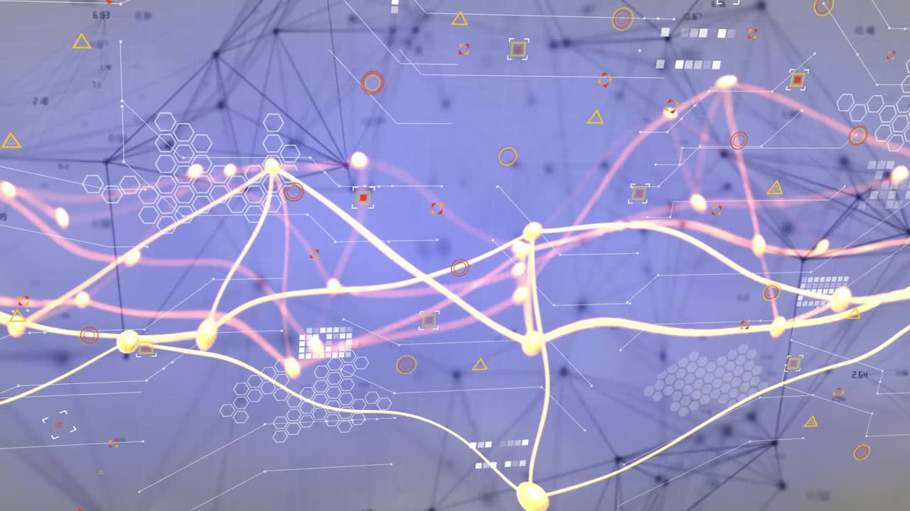 Animation of digital data processing over network of connections