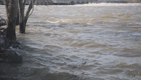 high water at a dam