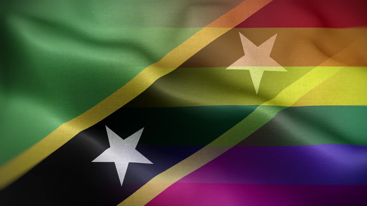 성 키츠와 네비스 발 루프 배경 4k